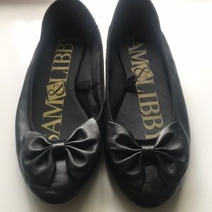 Sam & Libby Black Leather ballet Flats